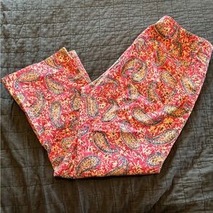 Ralph‎ Lauren paisley print cropped pants black label size 8